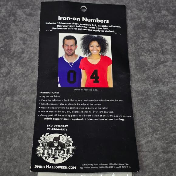 SPIRIT Black Iron On Numbers Customize Tees 10 Iron on Sheets Kit Set Halloween - Picture 5 of 6